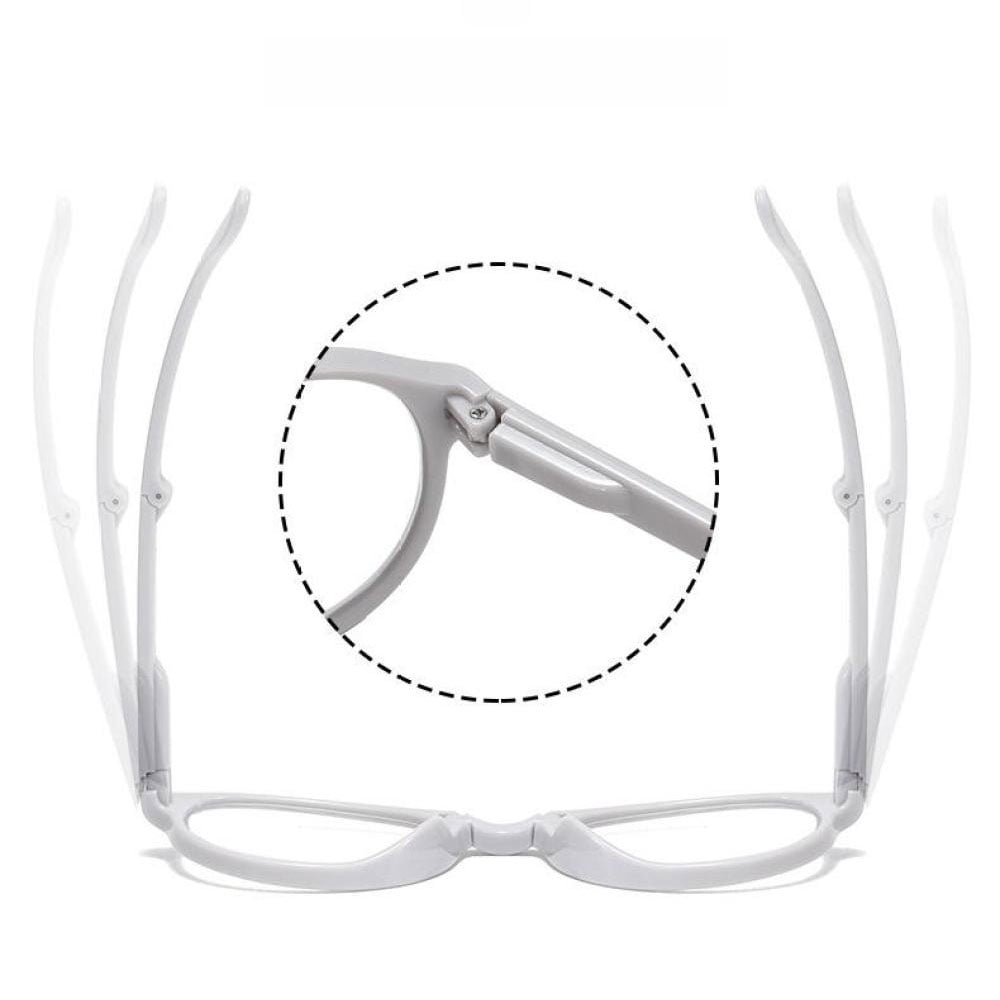 3 Pairs of Women Spring Hinge Folding Reading Glasses HD Fashion Anti-Blue Light Presbyopia Glasses Square Plastic Foldable Readers with Case +1.00