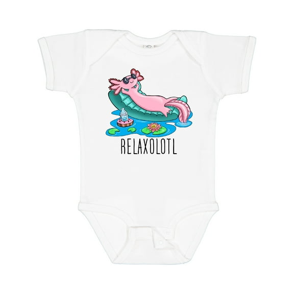 Inktastic Relaxolotl- Cute Axolotl on Summer Vacation Boys or Girls Baby Bodysuit