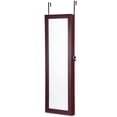 thumbnail image 4 of Costway Armario de Joyas Montado Pared Espejo Joyero Colgado Puerta con Luces LED Café, 4 of 10