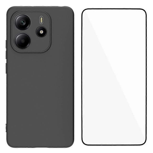 WANLONFENG MS Series for Xiaomi Redmi Note 14 4G TPU Case Matte Back Cover with Tempered Glass