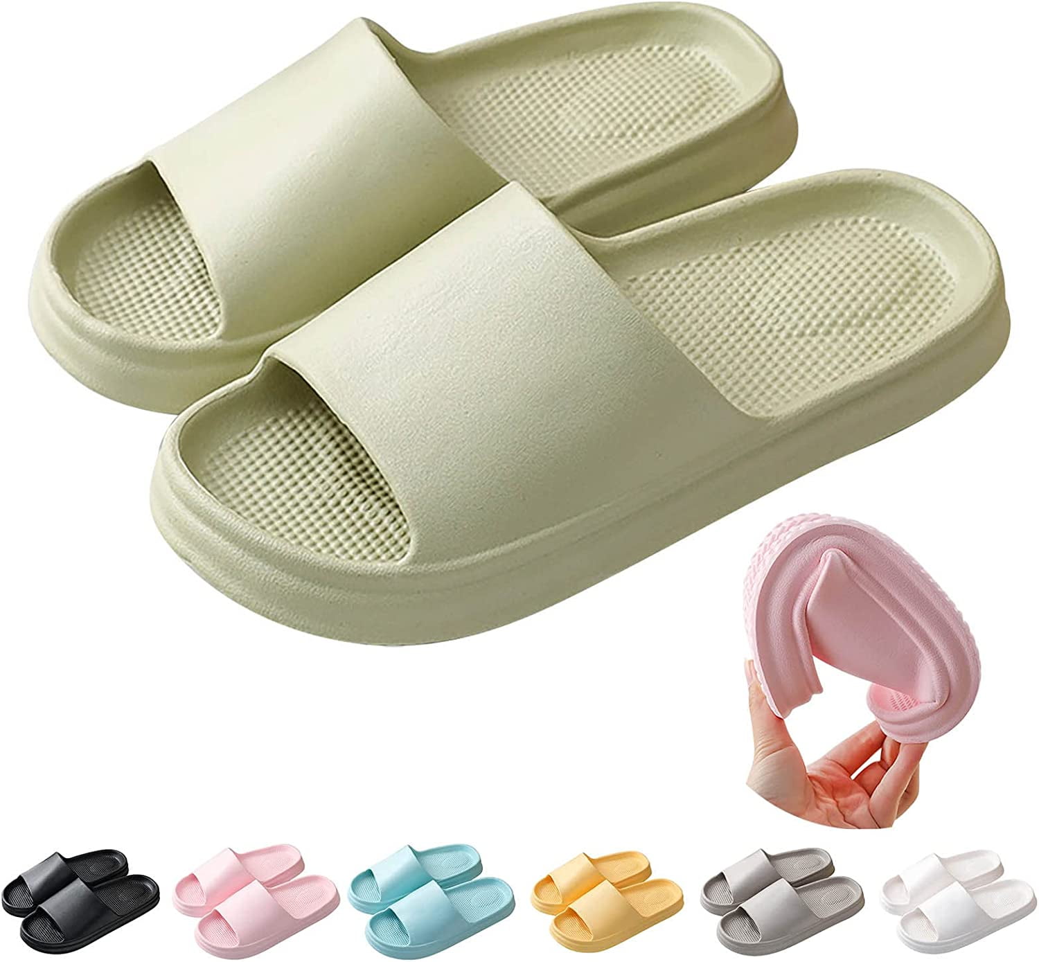Pillow Soft Slide Cloud Slippers Sandals For Women Men Antislip Open