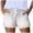 White, variant on Jsaierl Jean Shorts for Women Elastic Waist Drawstring Stretchy Distressed Petite Pull On Bermuda Denim Shorts