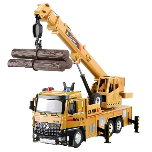 BESTSKY Kids Baby Toys Car Alloy Die-Cast Model Toy Engineering Heavy Crane Truck Vehicle Car Toys with Sound and Light Construction Car Toys Gift for 3  Kids Toddler