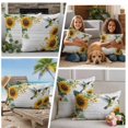 thumbnail image 5 of Sunflower Outdoor Waterproof Pillow Covers, Summer Flowers Hummingbird Vintage Decorative Square Throw Pillowcase Sofa Cushion Sham for Patio/Couch/Chair, 16"x16" 2 Pack, 5 of 8