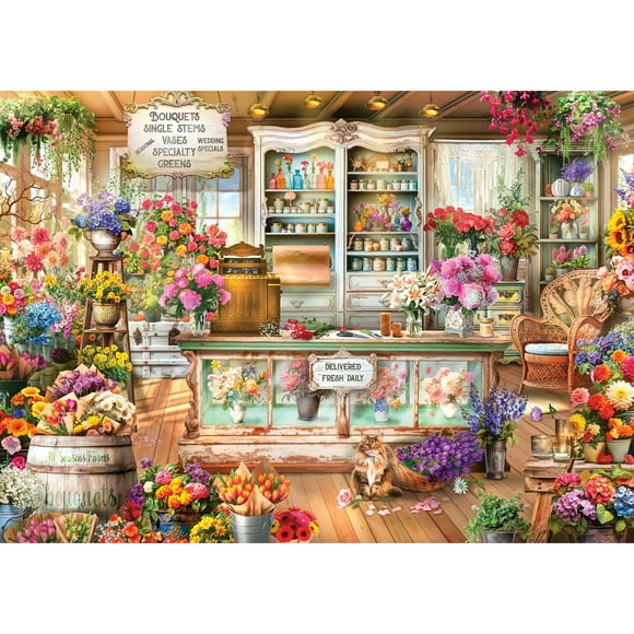 RoseArt - Colorluxe 1000 pièces - Fleuriste toutes saisons- Puzzle emboîtable pour adulte