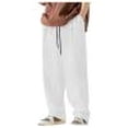 thumbnail image 5 of Klisyaur Men's Corduroy Pants Big and Tall Pant Casual Drawstring Elastic Waist Straight Leg Sweatpants with Pockets, 5 of 7