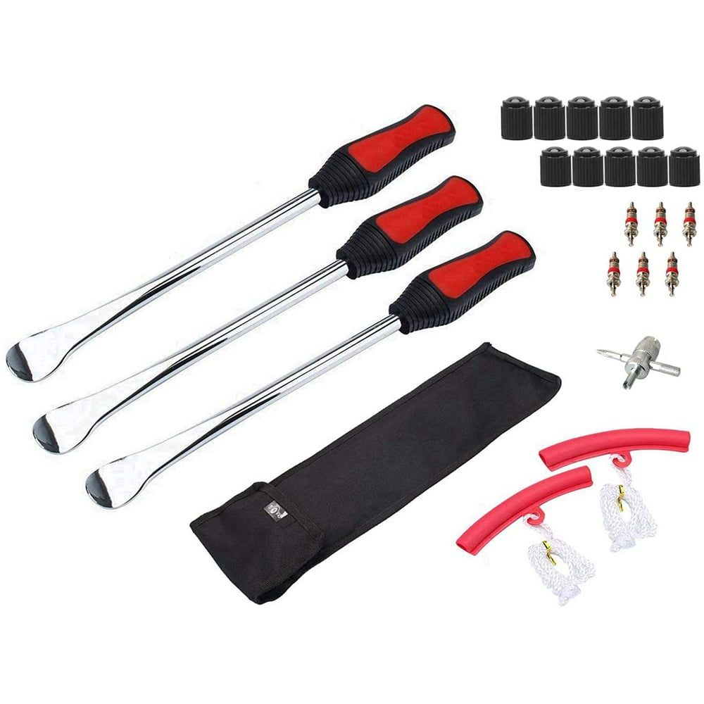 RuggedXL Tire Iron Spoon Lever Kit, Rim Protectors, Valve Tool, Valve