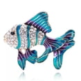 thumbnail image 4 of QQTDFG Cute Goldfish Tropical Fish Pendant Brooch Pin Enamel Crystal Womens Jewelry -Blue, 4 of 8