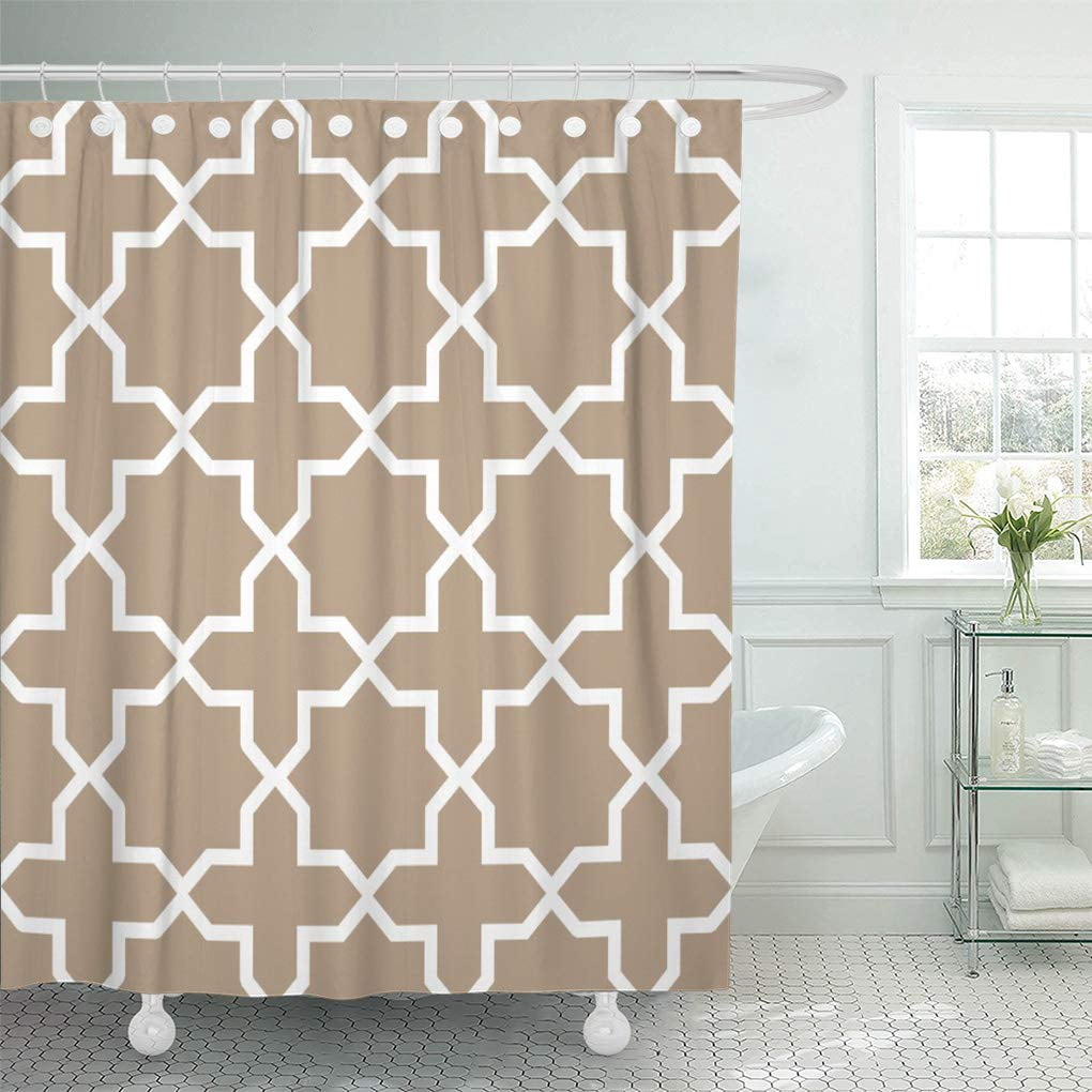 Yusdecor Kids Quatrefoil Moroccan Taupe And Room Living Pattern Nursery Bathroom Decor Bath Shower Curtain 60x72 Inch Walmart Canada