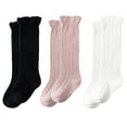 thumbnail image 1 of Calcetines de tubo medianos para bebés de primavera y verano de Laklulu, calcetines para bebés de mujer con tiras verticales y doble aguja, calcetines para niños adecuados para bebés y niños pequeños, 1 of 5