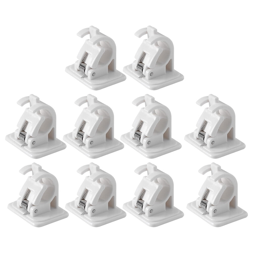 Hemoton 10Pcs Plastic Curtain Rod Storage Holders Curtain Rod Clips