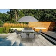 thumbnail image 6 of 8-Piece Outdoor Patio Dining Set with Umbrella, Garden Outdoor Furniture Table Set, Glass Table and 6 Folding Chairs, 6 of 6