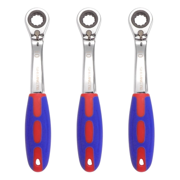 3-Piece 10MM Two-Way Ratchet Wrench Set with Quick-Release, Easy-Use Round Tooth Design for Efficient Repair