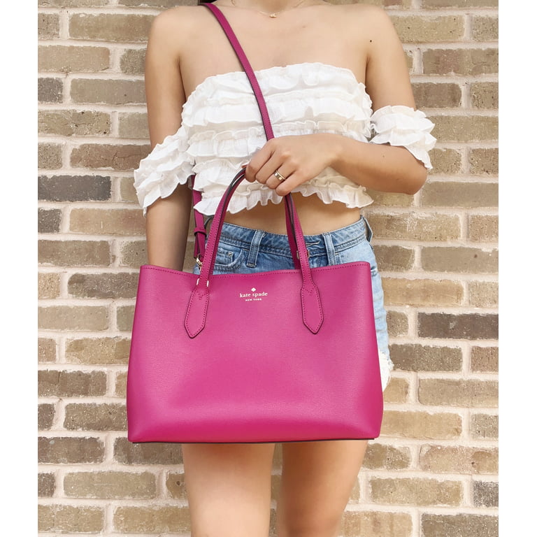 Kate Spade Pink Saffiano Leather Top Zip Slim Crossbody Bag Kate