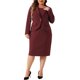 thumbnail image 1 of Conjuntos de trajes de talla grande Agnes Orinda para mujeres, atuendos de dos piezas, blazers, chaqueta y vestido sin mangas, conjuntos de trajes de negocios informales 1X burdeos, 1 of 6