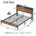 thumbnail image 4 of Satifur LED Bed Frame Full Size with Charging Station, Platform Metal Bed Frame with Storage Headboard, No Box Spring Needed, Noise-Free, 4 of 11