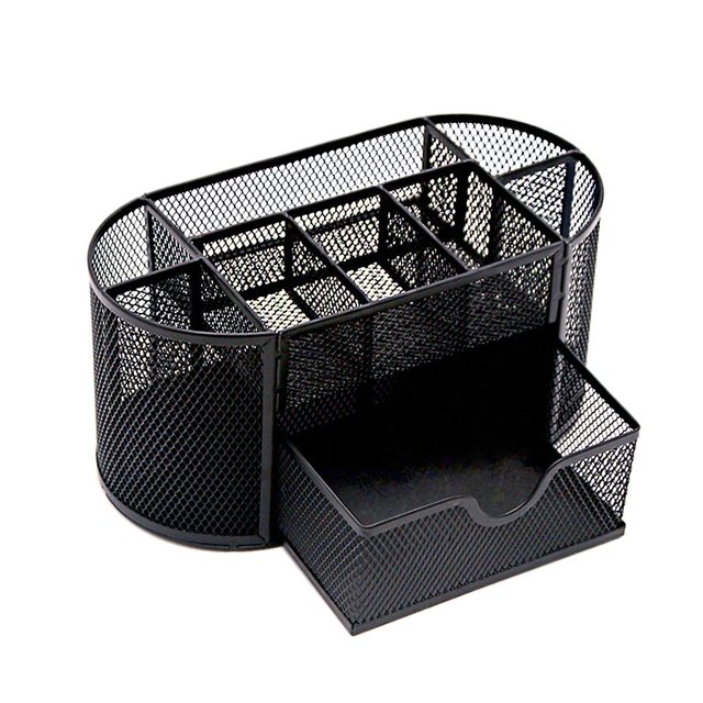 Organizador de escritorio de malla metálica para guardar artículos diversos para el hogar, el baño, el aula, la oficina
