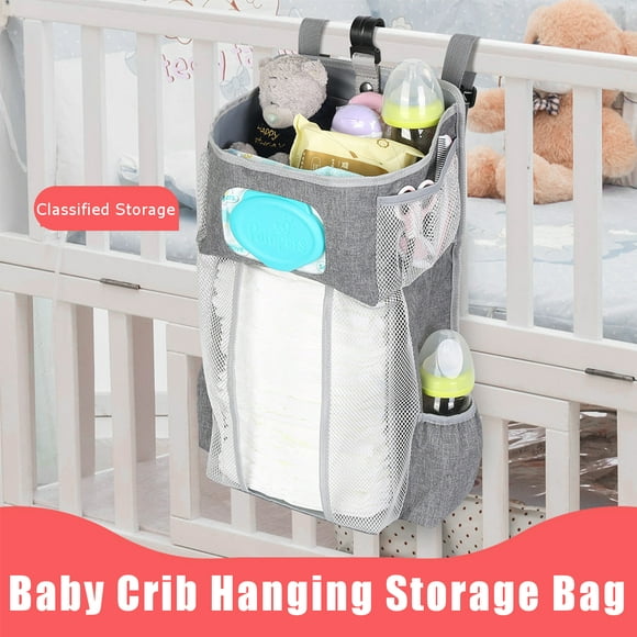 Multifunctional Baby Crib Hanging Bag Storage Bag Diaper Lotion bed Organiser Hanging Shelf