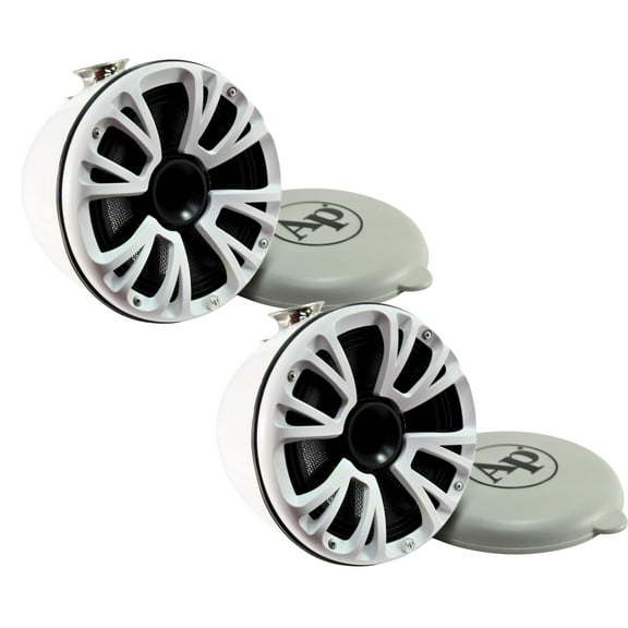 Audiopipe Pair of 8" 125W RMS 4 Ohm White Carbon Fiber Marine Tower Speakers