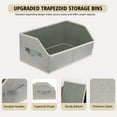 thumbnail image 3 of TAIMASI 6 Pack Closet Organizers Bins, Large Trapezoid Closet Shelf Organizer with Handles, Fabric Storage Bins, Collapsible Storage Cubes for Clothes, Towels - Light Gray, 3 of 8
