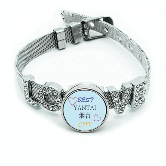 China Port City logo Pulsera pulsera pulsera de cristal amor pulsera ajustable
