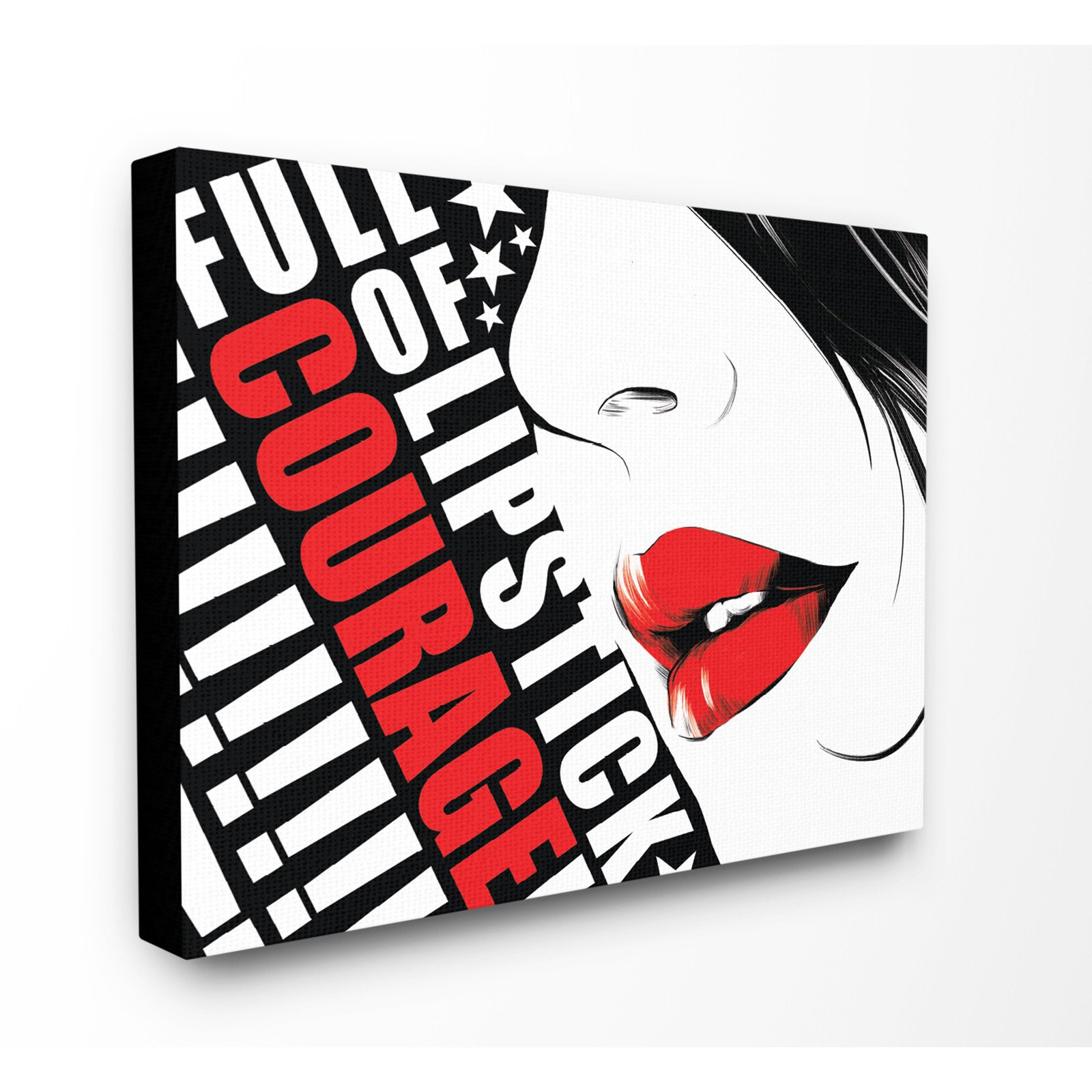 The Stupell Home Decor Collection Red and Black Full Of Lipstick Wall Art