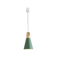 thumbnail image 1 of FSLiving H-Style Track Mount Pendant Fixture Scandinavian Style Pendant Lights for Kitchen Hanging Lamp Modern Wood and Aluminium Light Customizable,Green - 1 Light, 1 of 7