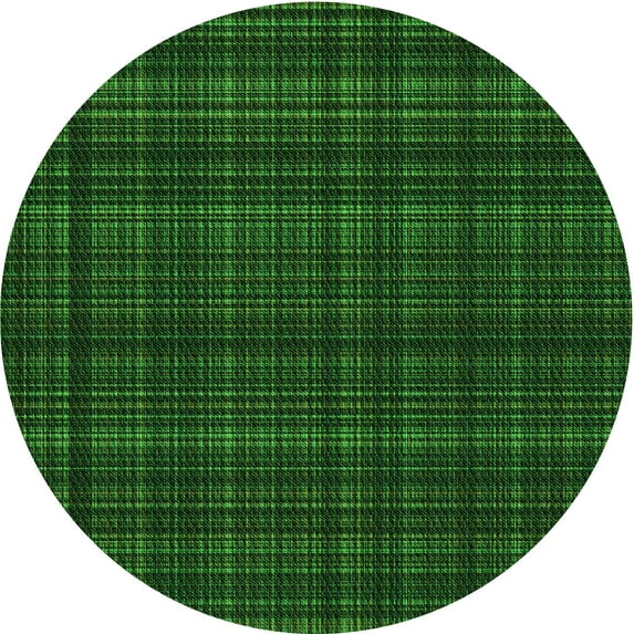 Ahgly Company Indoor Round Patterned Green Area Rugs, 4' Round