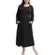 thumbnail image 1 of CZRLHYT Vestidos de talla grande de manga larga para mujer | Vestido largo de talla grande con bolsillos | Vestido floral informal de talla grande, 1 of 4