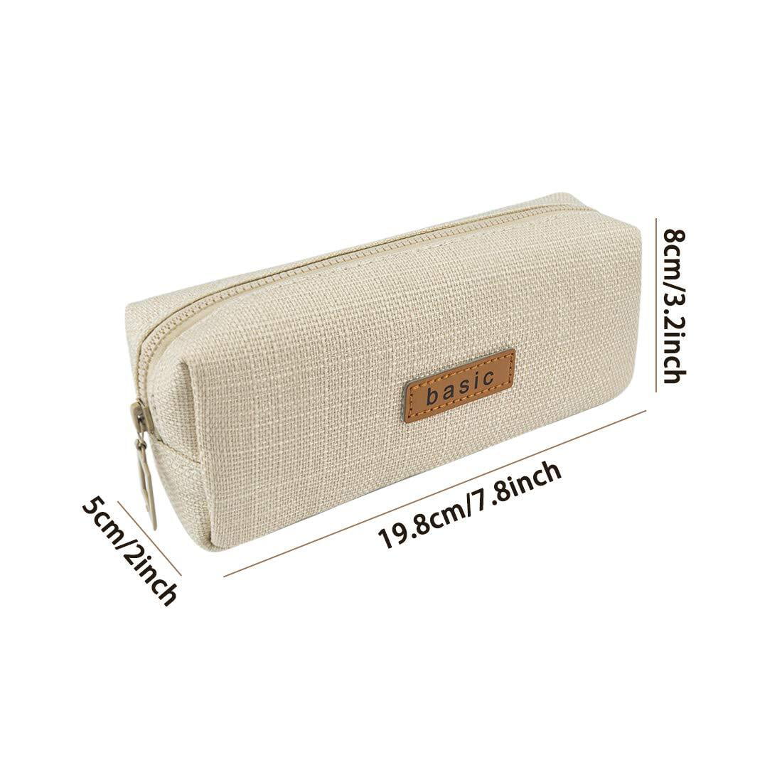 2 Pack Cotton Linen Pencil Case Student Stationery Pouch Bag Office Storage  Organizer Coin Pouch Cosmetic Bag 