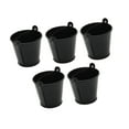 thumbnail image 5 of yotijay 5Pcs Galvanized Metal Buckets Ice Buckets Crafts with Handle Table Centerpiece Candy Party Favors Paint Organizing Decorative Black, 5 of 9