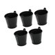 thumbnail image 5 of 5 cubos de metal galvanizado, cubos de hielo, recipientes para manualidades con asa, decoración del hogar, jarrones metálicos decorativos resistentes Negro, 5 of 8