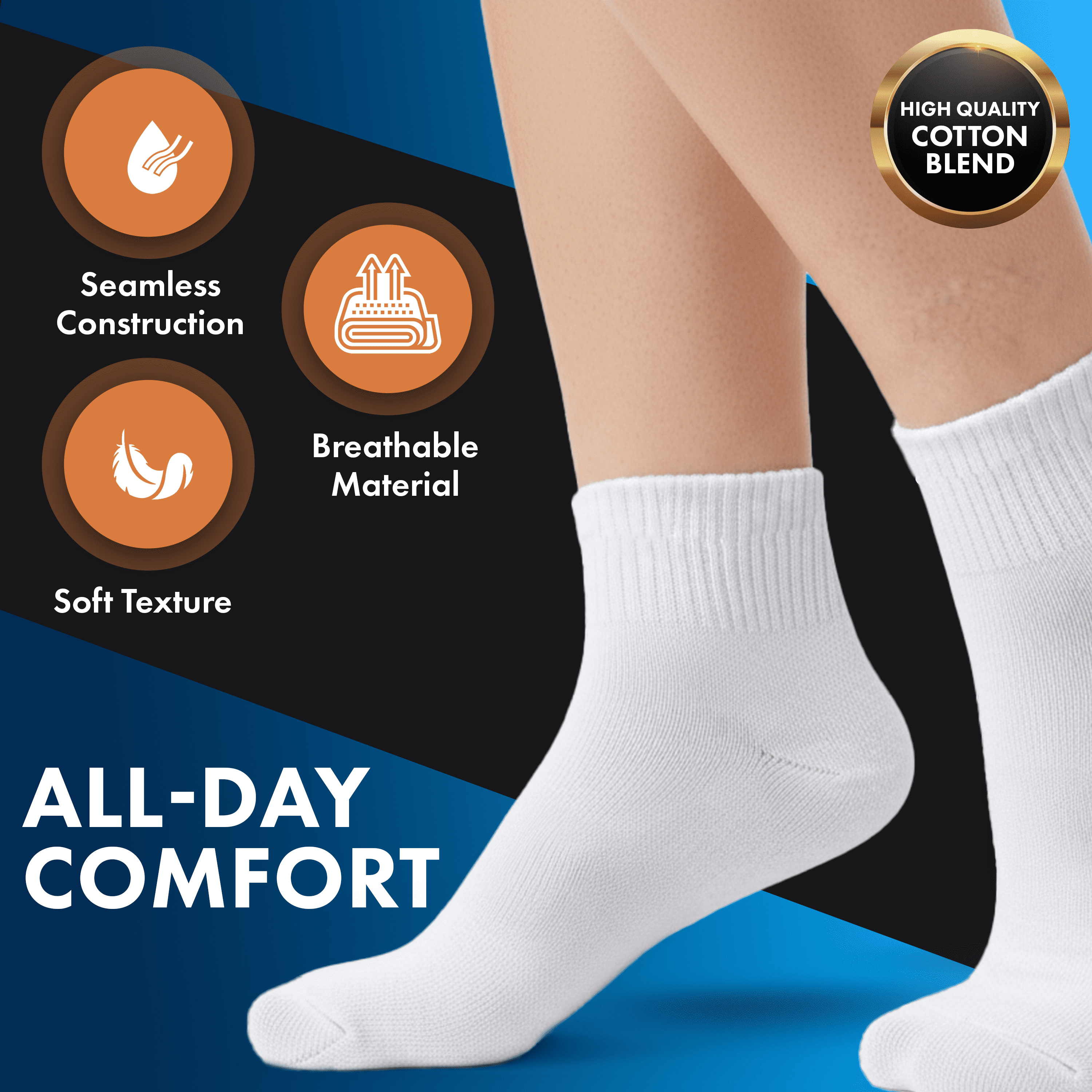 **Debra Weitzner Men’s and Women’s Diabetic Ankle Socks, Non-Binding Loose Fit, Beige, 12 Pairs