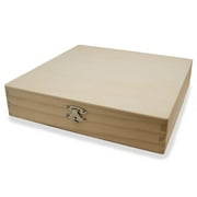 Unfinished Wooden Jewelry or Storage Trinket Gift Box Chest with Clasp DIY Craft  8.5 Inches