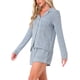 thumbnail image 4 of Conjuntos de lounge para mujeres INSPIRE CHIC, blusa de manga larga con cuello de muesca y botones, pantalones cortos, pijamas de 2 piezas con bolsillos, 2XL azul, 4 of 6