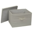 thumbnail image 5 of Household Essentials Wide KD Storage Box With Lid Box, 15”x18.5”x12”, Durable Canvas Sides With Cardboard Reinforcement, Includes Handle for Easy Access, Natural, 5 of 7