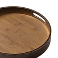 thumbnail image 4 of Versatile Round Bamboo Serving Tray with Handles Durable Storage Solution for Home, Kitchen, and Parties, 4 of 7