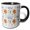Black/White, variant on 3drose, Whale, Fish, Blue, Orange, Sea Life, Sea Plants, Cute, Pattern, 11oz Mug
