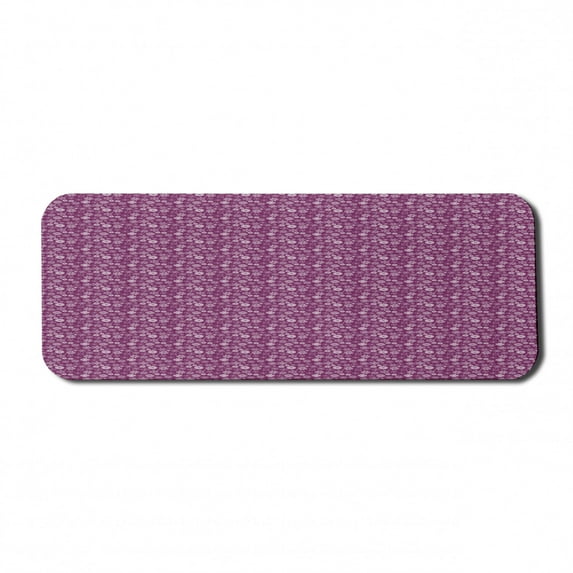 Purple Computer Mouse Pad, Abstract Plenitude Consecutive Little Spring Flower Blossom Composition, Rectangle Non-Slip Rubber Mousepad Large, 31" x 12", Dark Magenta Baby Pink, by Ambesonne