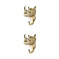 thumbnail image 2 of Decodeary Resin Key Hook Durable And Functional Addition To Home Resin Elephant Head Animal Wall Mounted Hook Animal Head Key Hook Gold (rhino) 2Set, 2 of 6