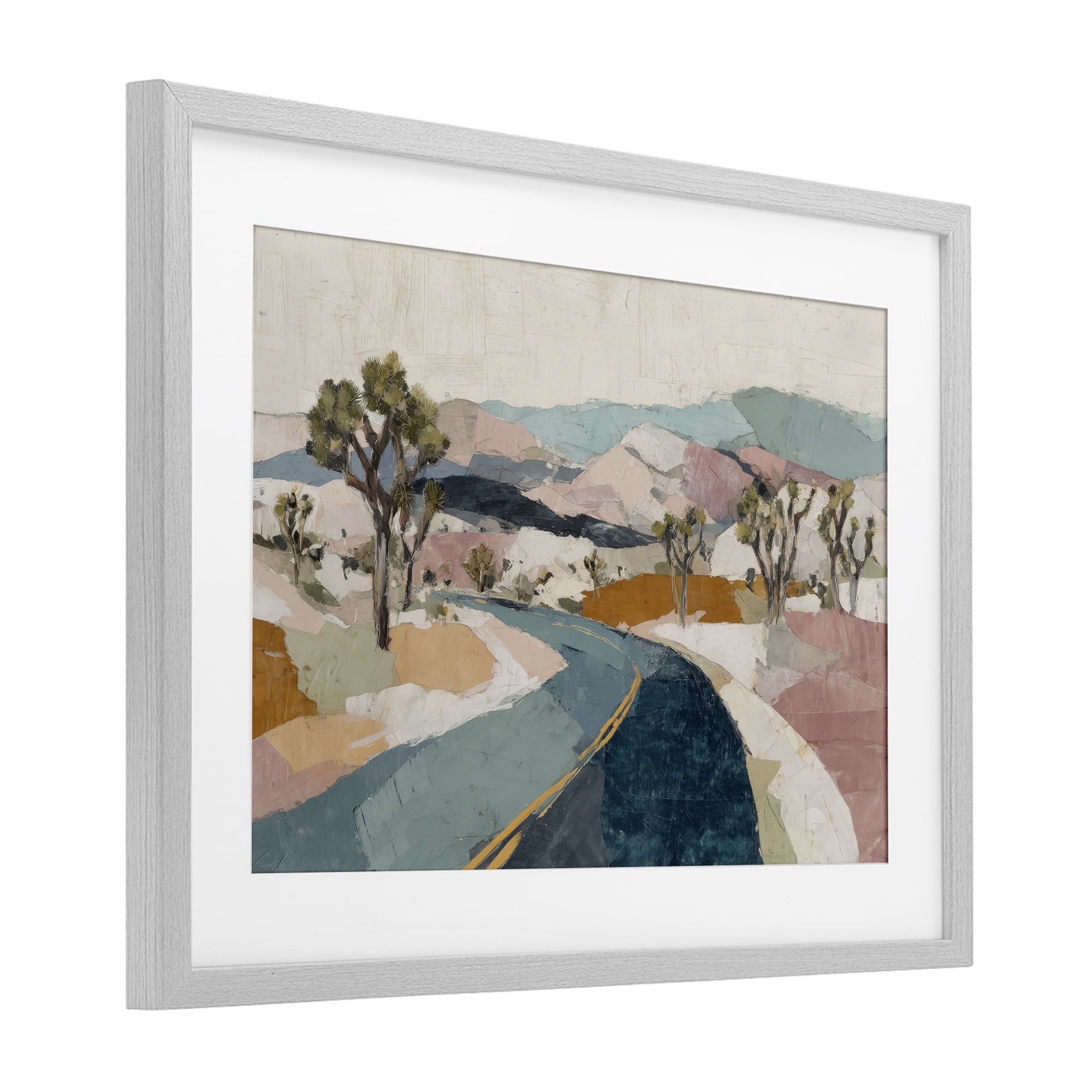 Stupell Industries Desert Highway Through Joshua Trees Gray Framed Print Under Glass, design by Chromatic Storm Studio
