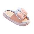 thumbnail image 2 of LSLJS Women's Shoes Linen Slippers Home Warm Bow Soft Sole Non-Slip Slippers, 2 of 5