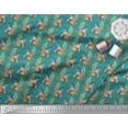thumbnail image 3 of Soimoi Silk Fabric Leaves,Floral & Squirrel Animal Fabric Prints by Yard 42 Inch Wide, 3 of 3