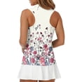 thumbnail image 6 of Golf Shirts for Women Sleeveless Zip Collared Athletic Tank Tops with Print, Golf and Tennis Performance Top White M, 6 of 6
