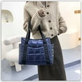 thumbnail image 5 of Stylish Puffer Tote Bag for Women, Soft Waterproof Tote Bag, Plaid Shoulder Bags Quilted Bags Down Padding Handbags, Trendy Shopping Handbags High Capacity, 5 of 5