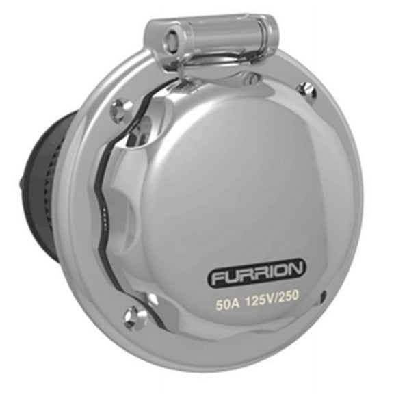 Furrion Polished Stainless Steel 50 Amp Round Power Inlet