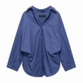 thumbnail image 7 of yillto Womens Oversize Shirts Button down Collared Long Sleeve Tops V Neck Work Casual Tunic Blouse, 7 of 7
