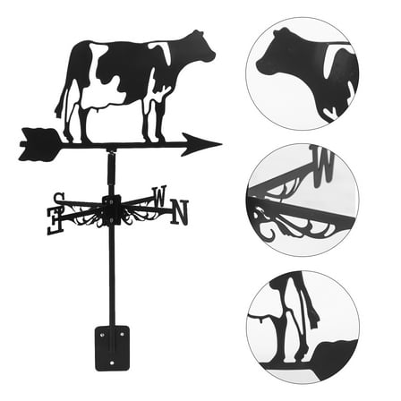Worgeous Iron Weathervane European Style Black 1 Set for Patio Roof