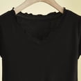 thumbnail image 6 of Women's Modal Cotton Blend Pajama Tops, V Neck Short Sleeve Loose Solid Sleep Shirts, Soft Cooling Casual Pajama Shirts, Spring Summer Home Daily | TruHer,Black L, 6 of 6