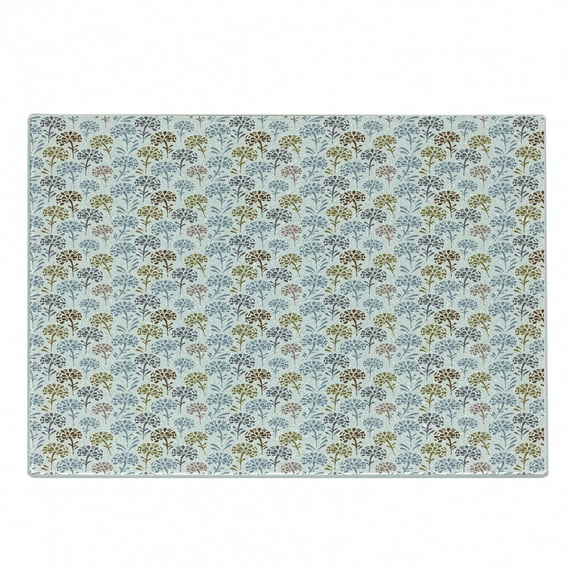 Botany Cutting Board, Nature Wonder Fun Pattern with Colorful Abstract Flower Plant Blooming Silhouette, Decorative Tempered Glass Cutting and Serving Board, in 3 Sizes, by Ambesonne